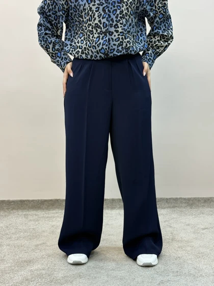 شلوار بگ کرپ پارچه ای پلین