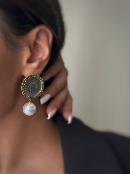 گوشواره سکه مرواریدی