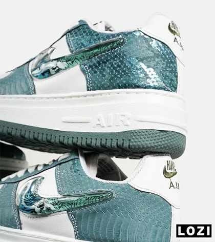 کفش کتانی مردانه و زنانه سبز سفید NIKE dunk low steam puppet