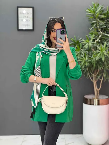 مانتو لینن پشت گت چهار جیب