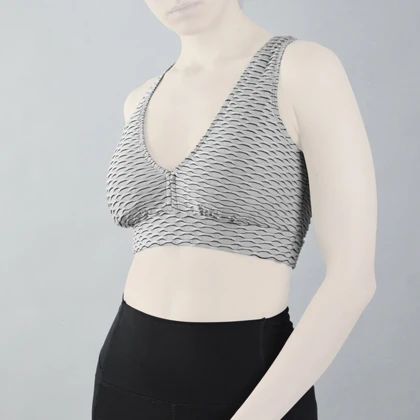 نیم‌تنه ورزشی زنانه مدل CT5423 طوسی روشن