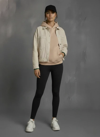 کت جین رنگ شیری ZARA اورجینال کد 74