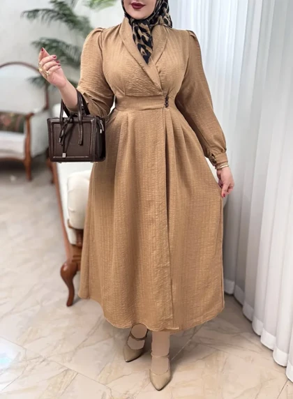 پیراهن مانتویی بلند 3173