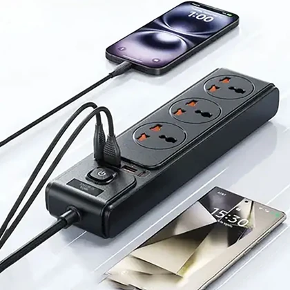 چند راهی برق جویروم JOYROOM مدل JR-TE1 با 3 سوکت و 4 پورت