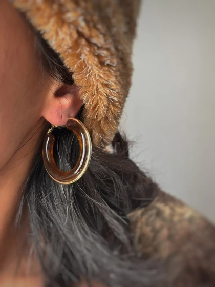 گوشواره های حلقه‌ای پاییزی