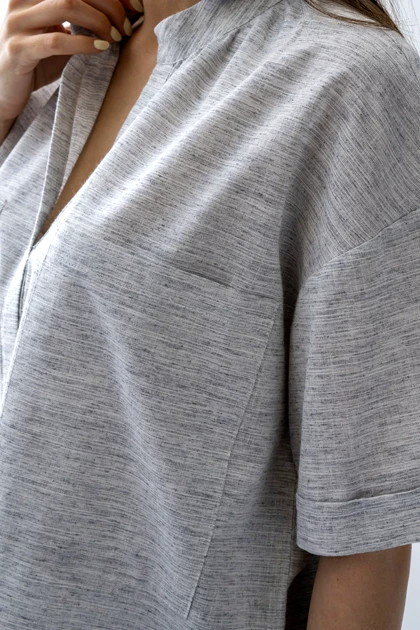 شومیز نیم قاپک دو جیب زنانه