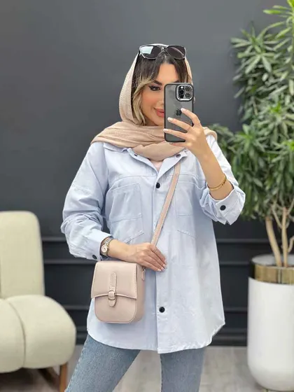 مانتو پشت دکمه دو جیب