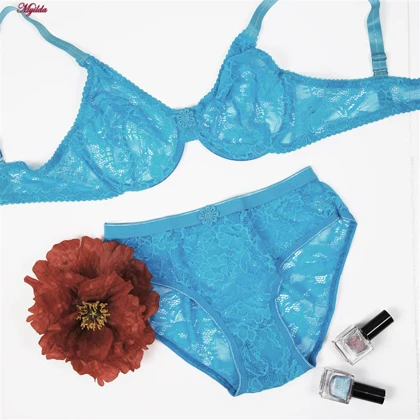 ست شورت و سوتین زنانه پانیذ رنگ آبی روشن کد 9001-LB