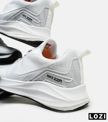 کفش کتانی بزرگ پا سفید مشکی Nike air zoom مدل 5813