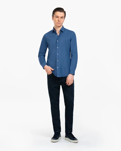 پیراهن مردانه طرح دار چاپی کد 2-1818