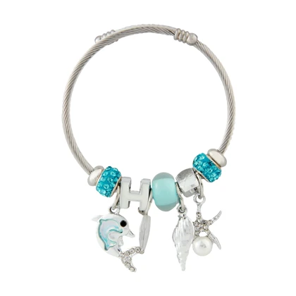 دستبند دخترانه مدل پاندورا دلفین