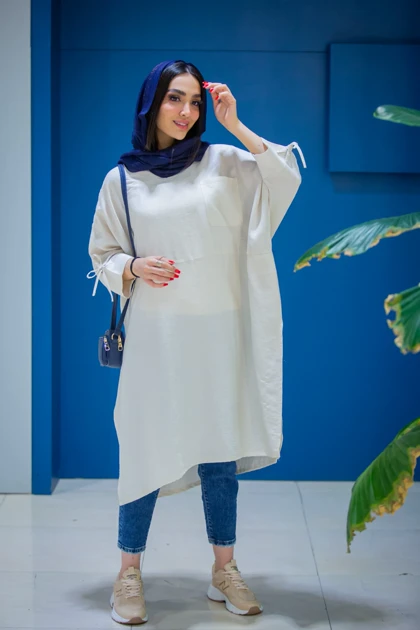 مانتو لینوسل جلو بسته بلند