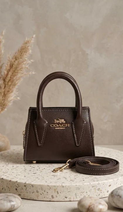 کیف دخترانه طرح برند Coach رنگ قهوه ای