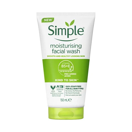 ژل شست‌وشوی صورت سیمپل مدل moisturising حجم 150 میلی‌لیتر
