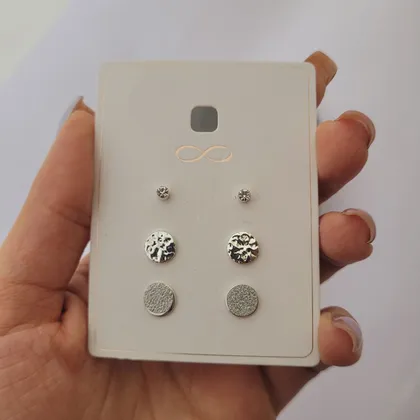 پک گوشواره میخی سه تایی جدید تخت