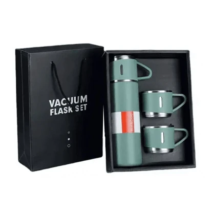 ست فلاسک وکیوم استیل سه کاپ 500 میلی‌لیتر