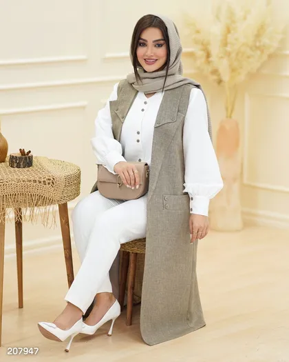 شومیز و سارافون مدل مامک کد 2079