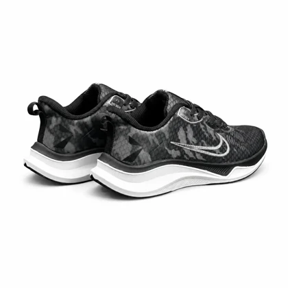 کفش کتانی مردانه و بزرگ پا نایکی رانینگ مشکی ماورایی Nike