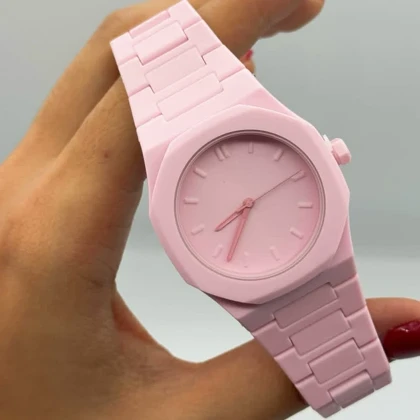 ساعت مچی اسپرت فول کربن صورتی تم سوزنی