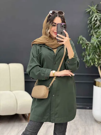 مانتو کتان دو جیب پرناز