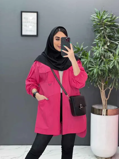 مانتو لینن آستین کش چهار جیب