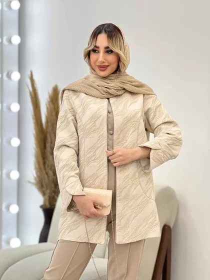 مانتو ژاکارد جلو باز