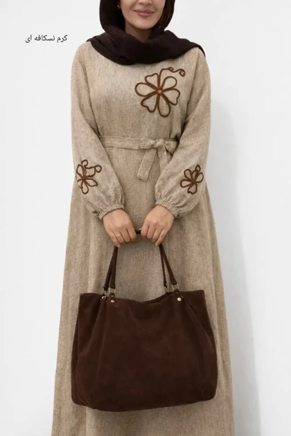 پیراهن مانتویی لینن زارا فرناز