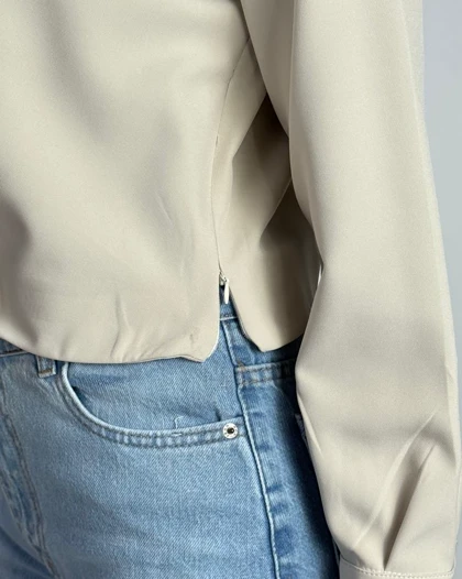 شومیز پیلی دار بغل زیپ   کد 500478