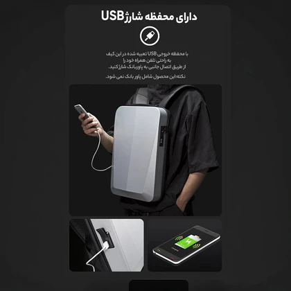 کوله پشتی لپتاپ Bange مدل BG-22201 با قفل و پورت USB