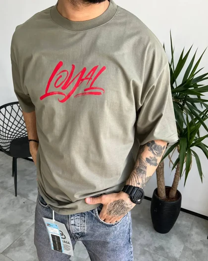 تیشرت یقه گرد LOYAL رنگ سبز