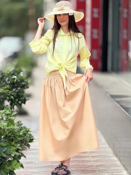 دامن لینن زارا
