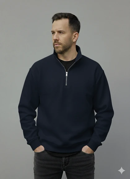 دورس نیم زیپ پارچه 3 نخ پفکی داخل کرکی