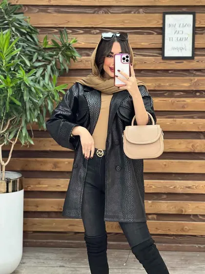 پالتو سرجیب دوبل پوست ماری