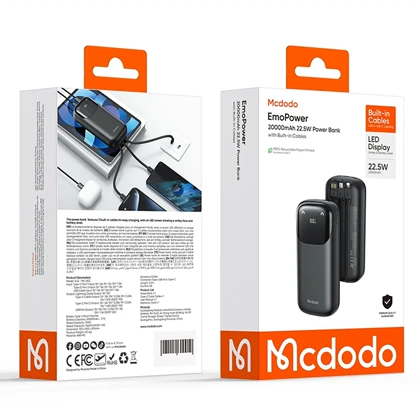 پاور بانک 20000 مک دودو MCDODO مدل MC-8530 توان 22.5وات با کابل