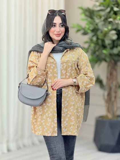 مانتو طرح بابونه آستین پیله