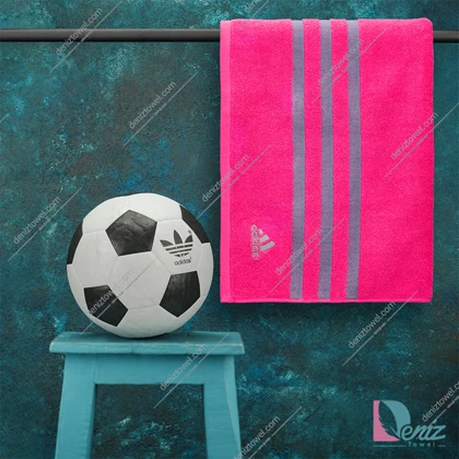 حوله ورزشی adidas صورتی خاکستری بزرگ
