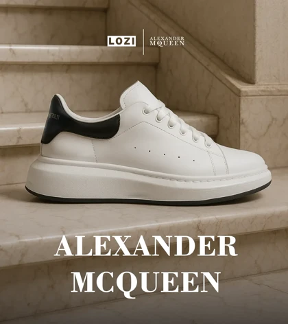 کفش کتانی مردانه کژوال سفید Alexander McQueen مدل 6609