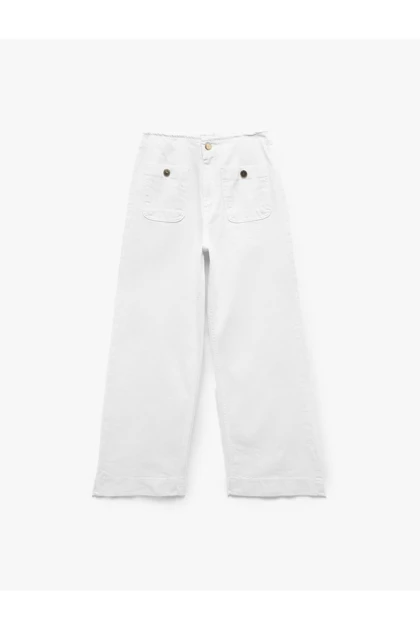 شلوار جیب کوتاه جیب کوتاه قالب کمر بلند - شلوار جین Culotte 5SAL40057MD