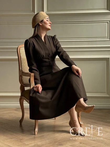 کت دامن کشمیر یقه ایستاده نیکی