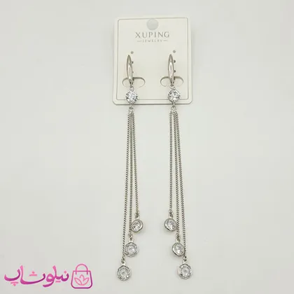 گوشواره دخترانه آویز بلند ژوپینگ سیلور