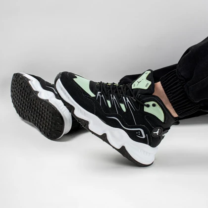 نیم بوت اسپرت مردانه مدل جردن رنگ مشکی سبز کد 8702