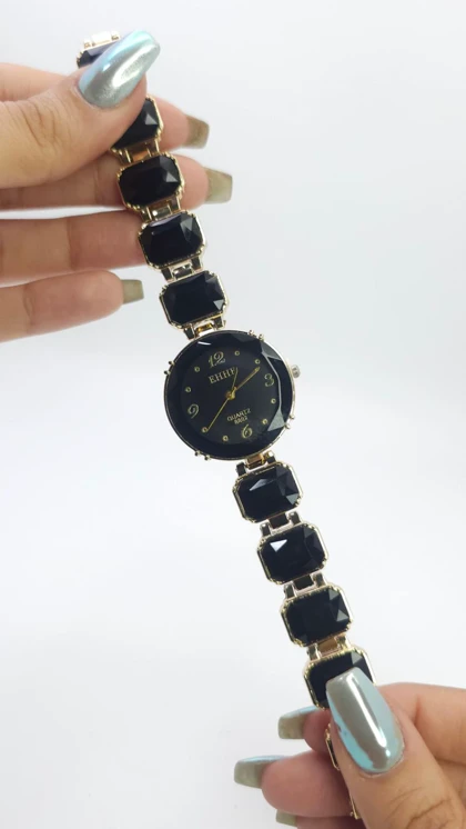 ساعت مچی زنانه مجلسی EHHE نگین‌دار با موتور کوارتز