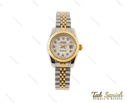 ساعت رولکس دیت جاست زنانه دورنگ طلایی Rolex-3530-S-L
