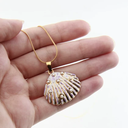 گردنبند زنانه طرح صدف