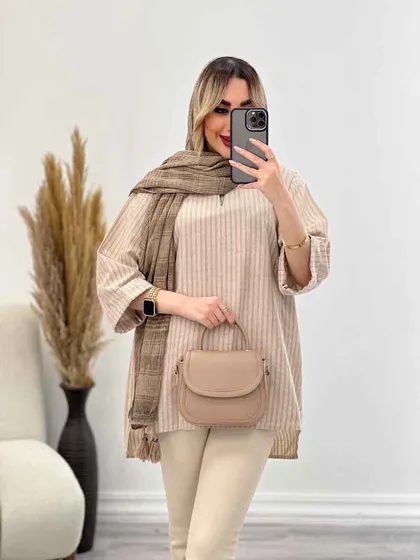 مانتو یقه چاک آستین پاکتی
