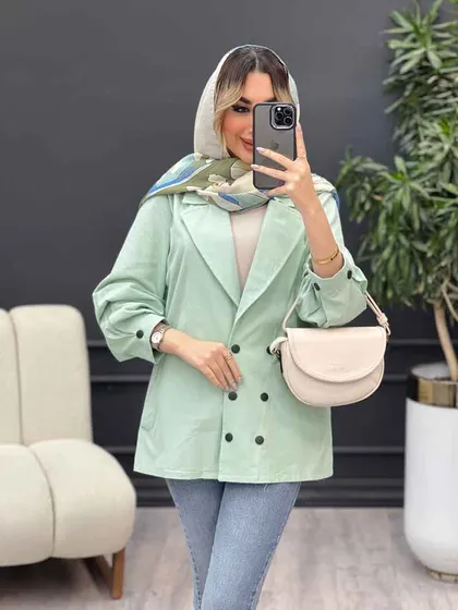 مانتو لینن شش دکمه