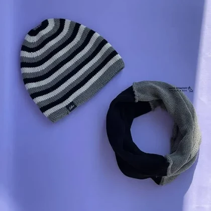 کلاه و شالگردن زمستانه طرح راه راه دورو ENDLESS