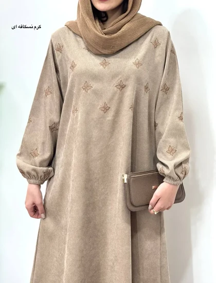 پیراهن مانتویی گلدوزی پری