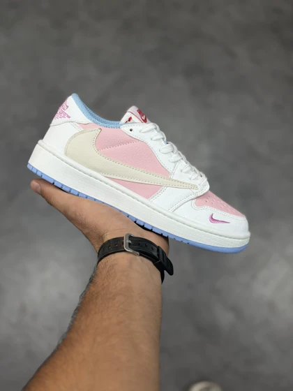 کتانی ترویس صورتی کرم کد(272)