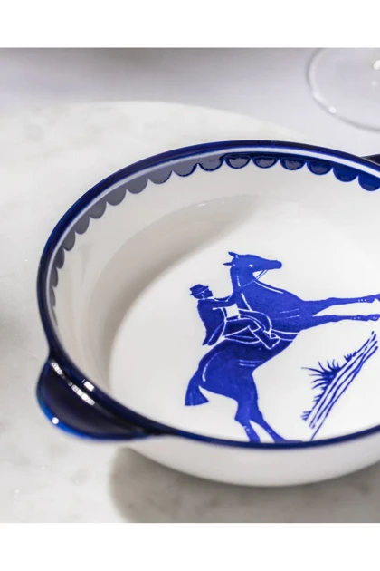 بشقاب سرو Madame Coco مدل Reve Bleu Tierra چینی استخوانی